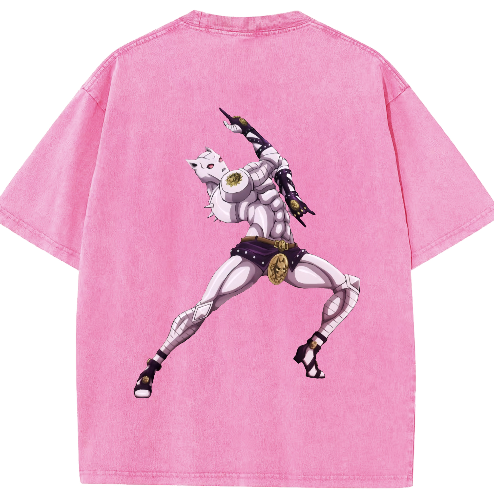 （画像用） ジョジョの奇妙な冒険 きら よしかげ JoJo's Bizarre Adventure Kira Yoshikage 綿100% ヴィンテージ風 半袖Tシャツ（背面プリント）